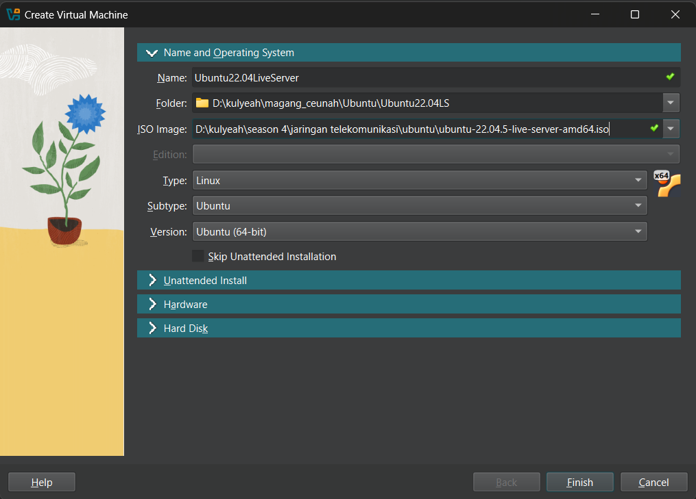 Konfigurasi VM Ubuntu